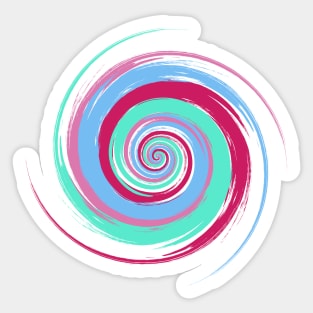 Colorful swirl - blue and pink color Sticker